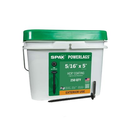 SPAX 5/16 x 5in. Exterior Structural Wood Lag Screws Powerlags Washer Head T-Star (250 EA) Bulk Pail Bit Included