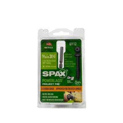 Image showing 7 th SPAX 5/16 x 3-1/2in. Exterior Structural Wood Lag Screws Powerlags Washer Head T-Star (12 EA) Bit Included