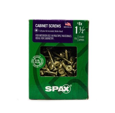 Image showing 7 th SPAX 8 x 1-1/2in. Interior Cabinet Wood Screws Construction Wafer Head T-Star Plus (175 EA) Bit Included