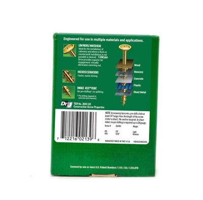 Image showing 8 th SPAX 8 x 1-1/2in. Interior Cabinet Wood Screws Construction Wafer Head T-Star Plus (175 EA) Bit Included