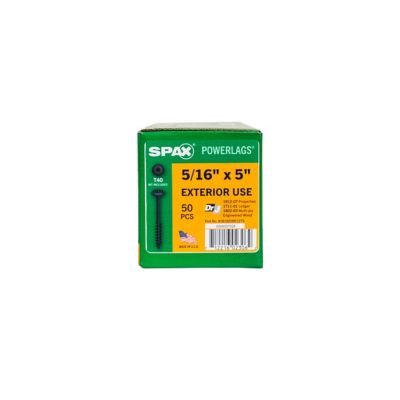 Image showing 7 th SPAX 5/16 x 5in. Exterior Structural Wood Lag Screws Powerlags Washer Head T-Star (50 EA) Bit Included