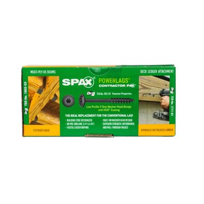 Image showing 8 th SPAX 5/16 x 5in. Exterior Structural Wood Lag Screws Powerlags Washer Head T-Star (50 EA) Bit Included