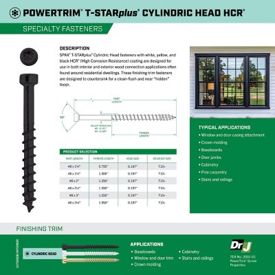 Image showing  8 x 1-1/4in. Exterior / Interior Finish Partial Thread Powertrim Trim Head T-Star Plus (425 EA) Pail Bit Included