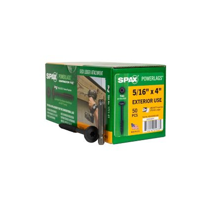 SPAX 5/16 x 4in. Exterior Structural Wood Lag Screws Powerlags Washer Head T-Star (50 EA) Bit Included