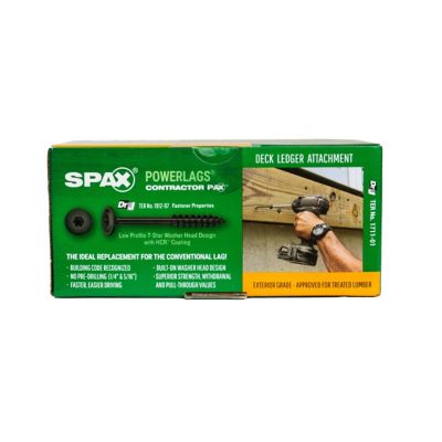 Image showing 8 th SPAX 5/16 x 4in. Exterior Structural Wood Lag Screws Powerlags Washer Head T-Star (50 EA) Bit Included