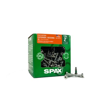 SPAX 10 x 2in. Exterior Wood Deck Screws Construction Flat Head T-Star Plus (277 EA) 3 LB Bit Included