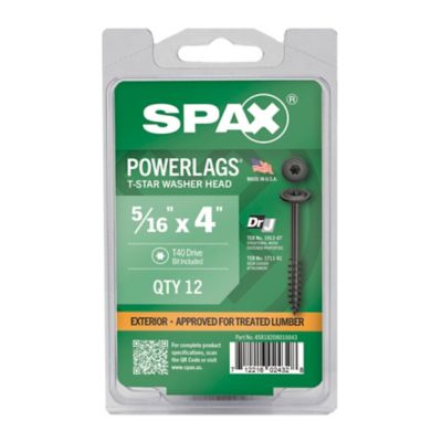 Image showing 7 th SPAX 5/16 x 4in. Exterior Structural Wood Lag Screws Powerlags Washer Head T-Star (12 EA) Bit Included