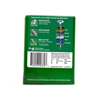Image showing 8 th SPAX 8 x 1-1/4in. Interior Wood Screws Construction Flat Head Phillips Square Unidrive (240 EA) Bit Included