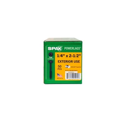 Image showing 7 th SPAX 1/4 x 2-1/2in. Exterior Structural Wood Lag Screws Powerlags Washer Head T-Star (50 EA) Bit Included