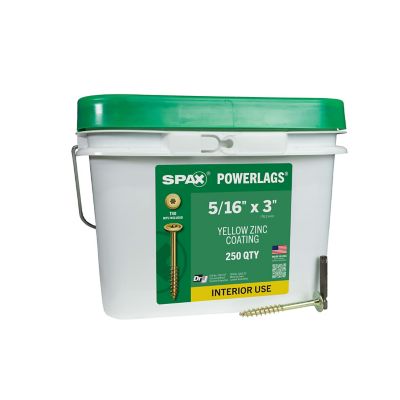 SPAX 5/16 x 3in. Interior Structural Wood Lag Screws Powerlags Washer Head T-Star (250 EA) Bulk Pail Bit Included