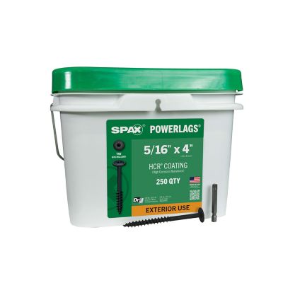 SPAX 5/16 x 4in. Exterior Structural Wood Lag Screws Powerlags Washer Head T-Star (250 EA) Bulk Pail Bit Included