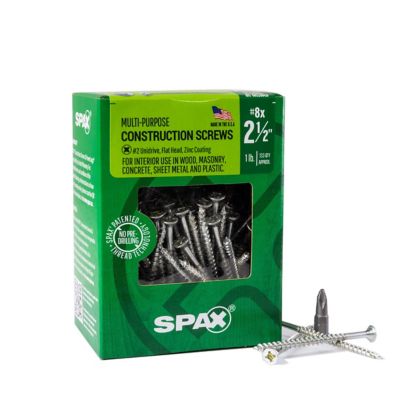 SPAX 8 x 2-1/2in. Interior Wood Screws Construction Flat Head Phillips Square Unidrive (133 EA) Bit Included