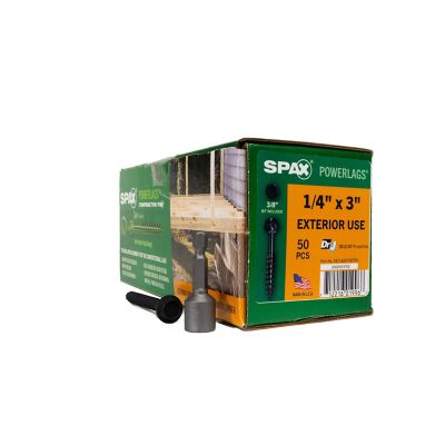SPAX 1/4 x 3in. Exterior Structural Wood Lag Screws Powerlags Hex Head Hex (50 EA) Bit Included