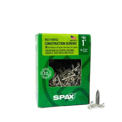 SPAX 6 x 1in. Interior Wood Screws Construction Flat Head Phillips Square Unidrive (384 EA) Bit Included