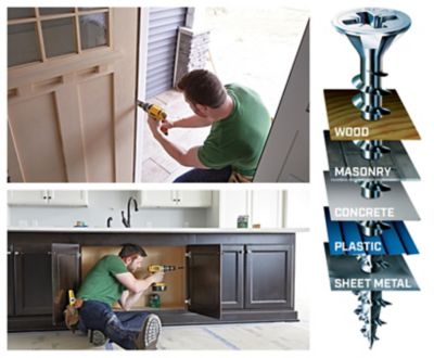 Image showing 3 th SPAX 6 x 1in. Interior Wood Screws Construction Flat Head Phillips Square Unidrive (384 EA) Bit Included