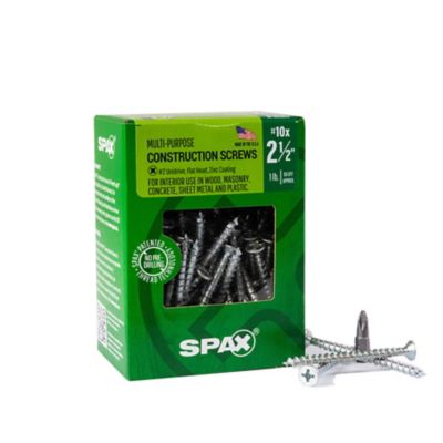 SPAX 10 x 2-1/2in. Interior Wood Screws Construction Flat Head Phillips Square Unidrive (88 EA) Bit Included
