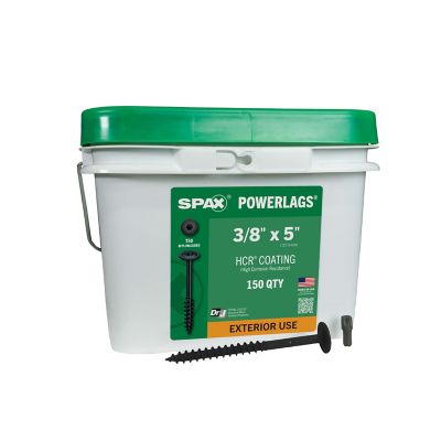 SPAX 3/8 x 5in. Exterior Structural Wood Lag Screws Powerlags Washer Head T-Star (150 EA) Bulk Pail Bit Included