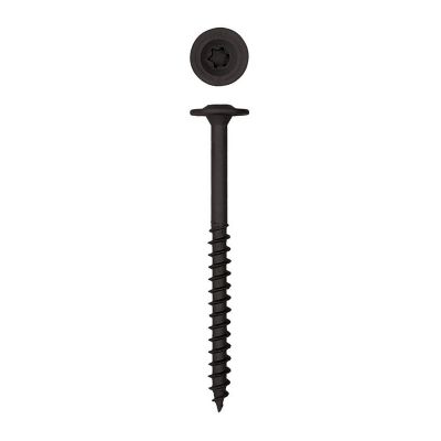 Image showing  3/8 x 5in. Exterior Structural Wood Lag Screws Powerlags Washer Head T-Star (150 EA) Bulk Pail Bit Included
