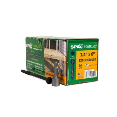 SPAX 1/4 x 6in. Exterior Structural Wood Lag Screws Powerlags Hex Head Hex (50 EA) Bit Included