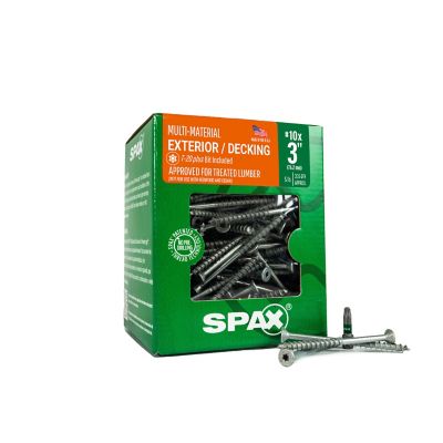 SPAX 10 x 3in. Exterior Wood Deck Screws Construction Flat Head T-Star Plus (335 EA) 5 LB Bit Included