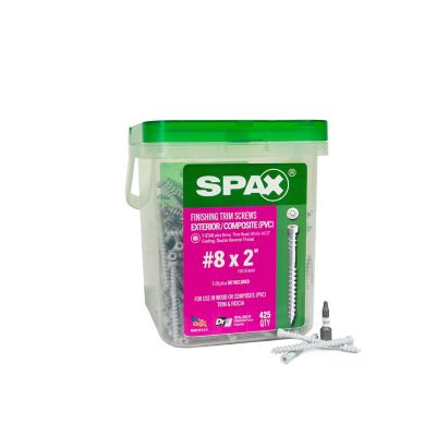 SPAX 8 x 2in. Exterior / Interior Wood Composite Double Thread Screws Powertrim Trim T-Star Plus (425 EA) Pail Bit Included