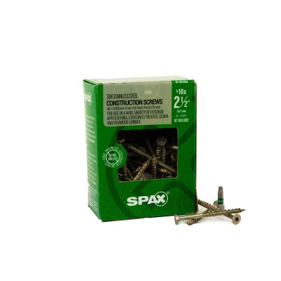SPAX 10 x 2-1/2in. Exterior 304 Stainless Steel Wood Deck Screws Construction Flat Head T-Star Plus (83 EA) Bit Included