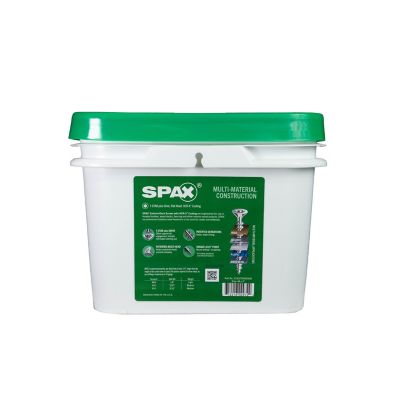 Image showing 7 th SPAX 8 x 2in. Exterior Wood Deck Screws Construction Flat Head T-Star Plus (1500 EA) Bulk Pail Includes 2 Bits