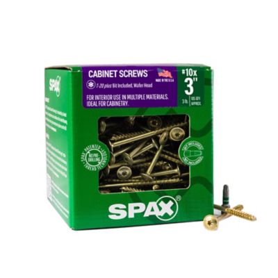 SPAX 10 x 3in. Interior Cabinet Wood Screws Construction Wafer Head T-Star Plus (185 EA) 3 LB Bit Included