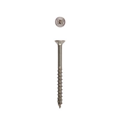 Image showing  10 x 2-1/2in. Exterior 304 Stainless Steel Wood Deck Screws Flat Head T-Star Plus (1500 EA) Bulk Pail Includes 2 Bits