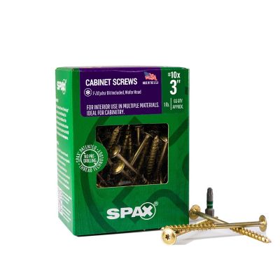 SPAX 10 x 3in. Interior Cabinet Wood Screws Construction Wafer Head T-Star Plus (65 EA) Bit Included