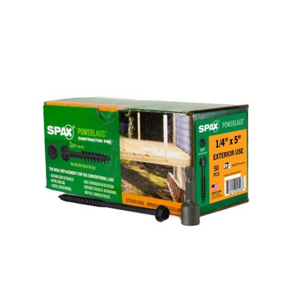 SPAX 1/4 x 5in. Exterior Structural Wood Lag Screws Powerlags Hex Head Hex (50 EA) Bit Included