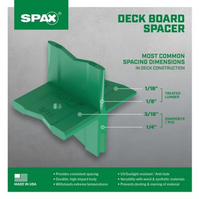 Image showing  Wood and Deck Board Spacer Measurement Tool - Ensures Quick, Consistent Gaps for Easy Installation, 3 pk.