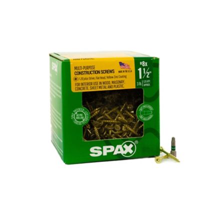 SPAX 8 x 1-1/2in. Interior Wood Screws Construction Flat Head T-Star Plus (597 EA) 3 LB Bit Included