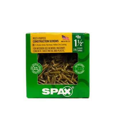 Image showing 7 th SPAX 8 x 1-1/2in. Interior Wood Screws Construction Flat Head T-Star Plus (597 EA) 3 LB Bit Included
