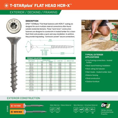 Image showing 2 th SPAX 10 x 2in. Exterior Wood Deck Screws Construction Flat Head T-Star Plus (99 EA) Bit Included