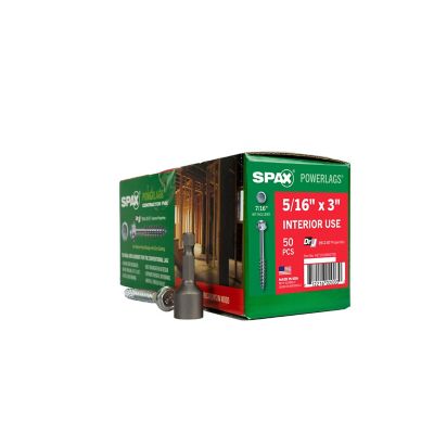 SPAX 5/16 x 3in. Interior Structural Wood Lag Screws Powerlags Hex Head Hex (50 EA) Bit Included