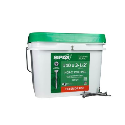 SPAX 10 x 3-1/2in. Exterior Wood Deck Screws Construction Flat Head T-Star Plus (1500 EA) Bulk Pail Includes 2 Bits