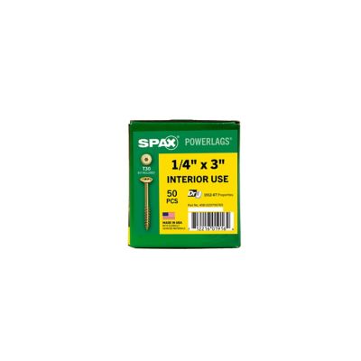 Image showing 7 th SPAX 1/4 x 3in. Interior Structural Wood Lag Screws Powerlags Washer Head T-Star (50 EA) Bit Included