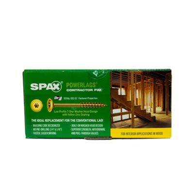Image showing 8 th SPAX 1/4 x 3in. Interior Structural Wood Lag Screws Powerlags Washer Head T-Star (50 EA) Bit Included