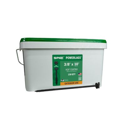 SPAX 3/8 x 10in. Exterior Structural Wood Lag Screws Powerlags Washer Head T-Star (150 EA) Bulk Pail Bit Included
