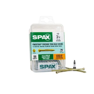 SPAX 8 x 3-1-1/8in. Exterior / Interior Finish Partial Thread Powertrim Trim Head T-Star Plus (100 EA) Bit Included