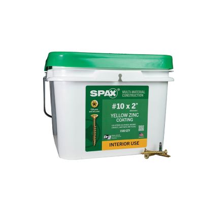 SPAX 10 x 2in. Interior Wood Screws Construction Flat Head T-Star Plus (1500 EA) Bulk Pail Includes 2 Bits