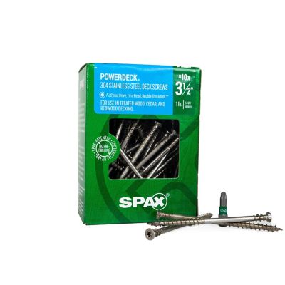 Image showing  10 x 3.5in. Exterior 304 Stainless Steel Wood Deck Screws Powerdeck Trim Head T?Star Plus, 57 pk.