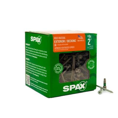 SPAX 8 x 2in. Exterior Wood Deck Screws Construction Flat Head T-Star Plus (465 EA) 3 LB Bit Included