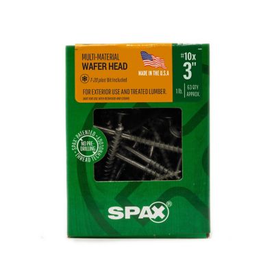 Image showing 6 th SPAX 10 x 3in. Exterior Wood Deck Screws Construction Wafer Head T-Star Plus (63 EA) Bit Included