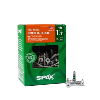 SPAX 10 x 1-1/2in. Exterior Wood Deck Screws Construction Flat Head T-Star Plus (125 EA) Bit Included