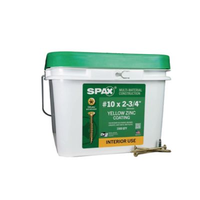 SPAX 10 x 2-3/4in. Interior Wood Screws Construction Flat Head T-Star Plus (1500 EA) Bulk Pail Includes 2 Bits
