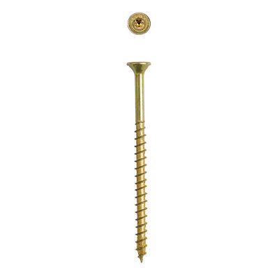 Image showing  10 x 2-3/4in. Interior Wood Screws Construction Flat Head T-Star Plus (1500 EA) Bulk Pail Includes 2 Bits
