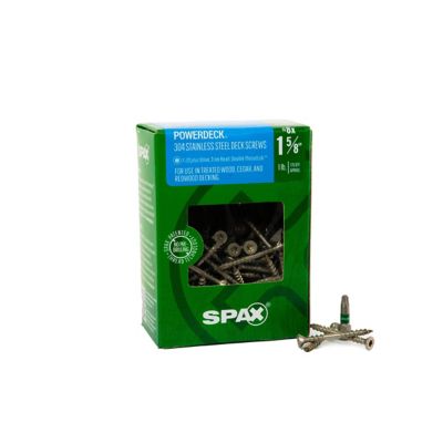 SPAX 8 x 1.625in. Exterior 304 Stainless Steel Wood Deck Screws Powerdeck Trim Head T?Star Plus, 170 pk.