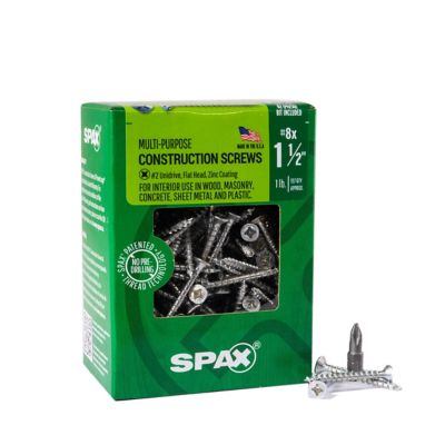 SPAX #8 x 1-1/2 in. Interior Wood Screws Construction Flat Head Phillips Square Unidrive, 197 EA, Bit Included